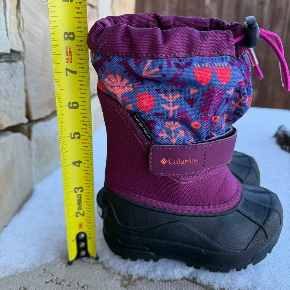 Columbia Powder-bug Plus Kids' Purple and Black Waterproof  Snow Boots Sz-8.   U